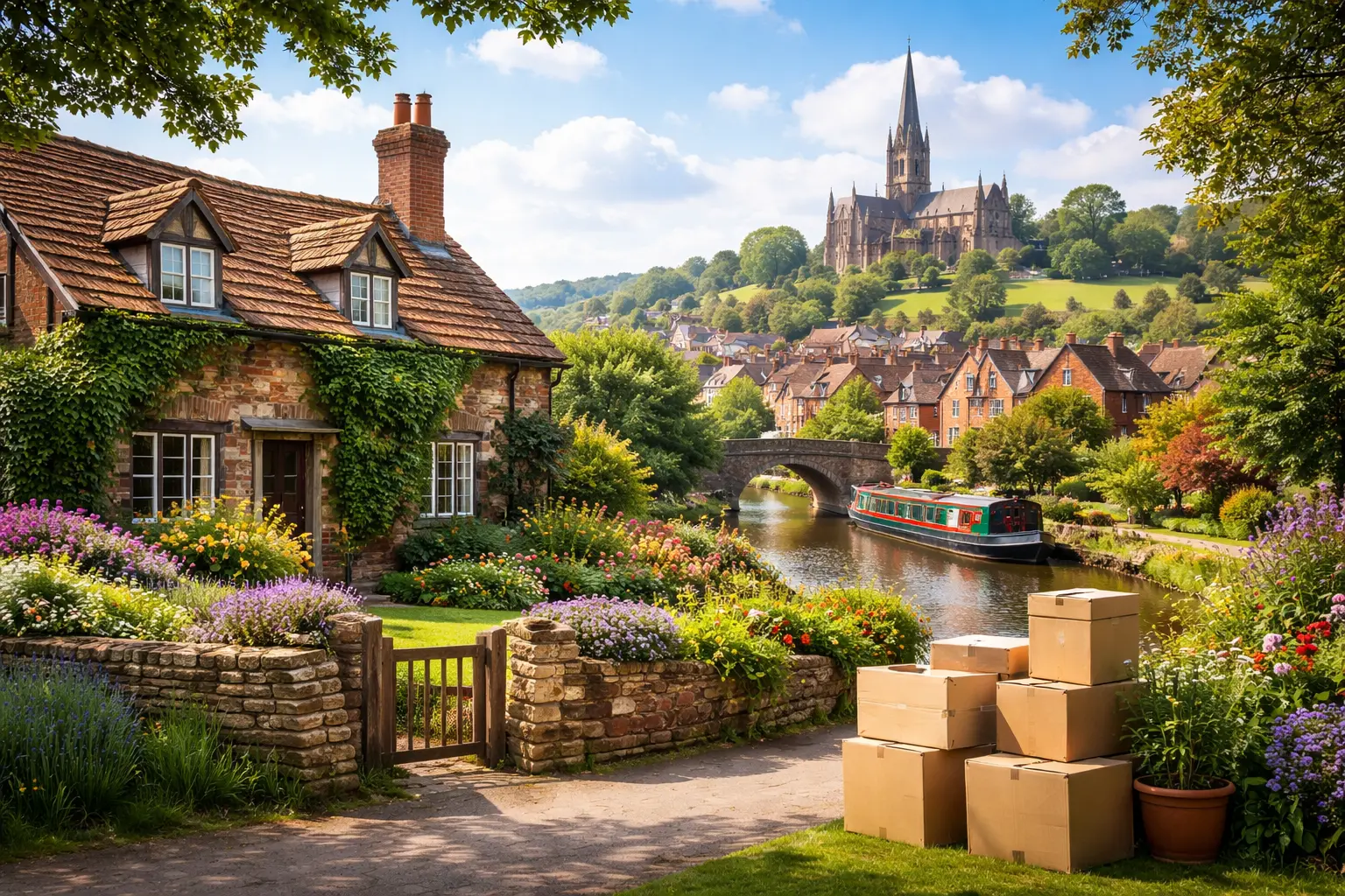 Charming English cottage by the canal